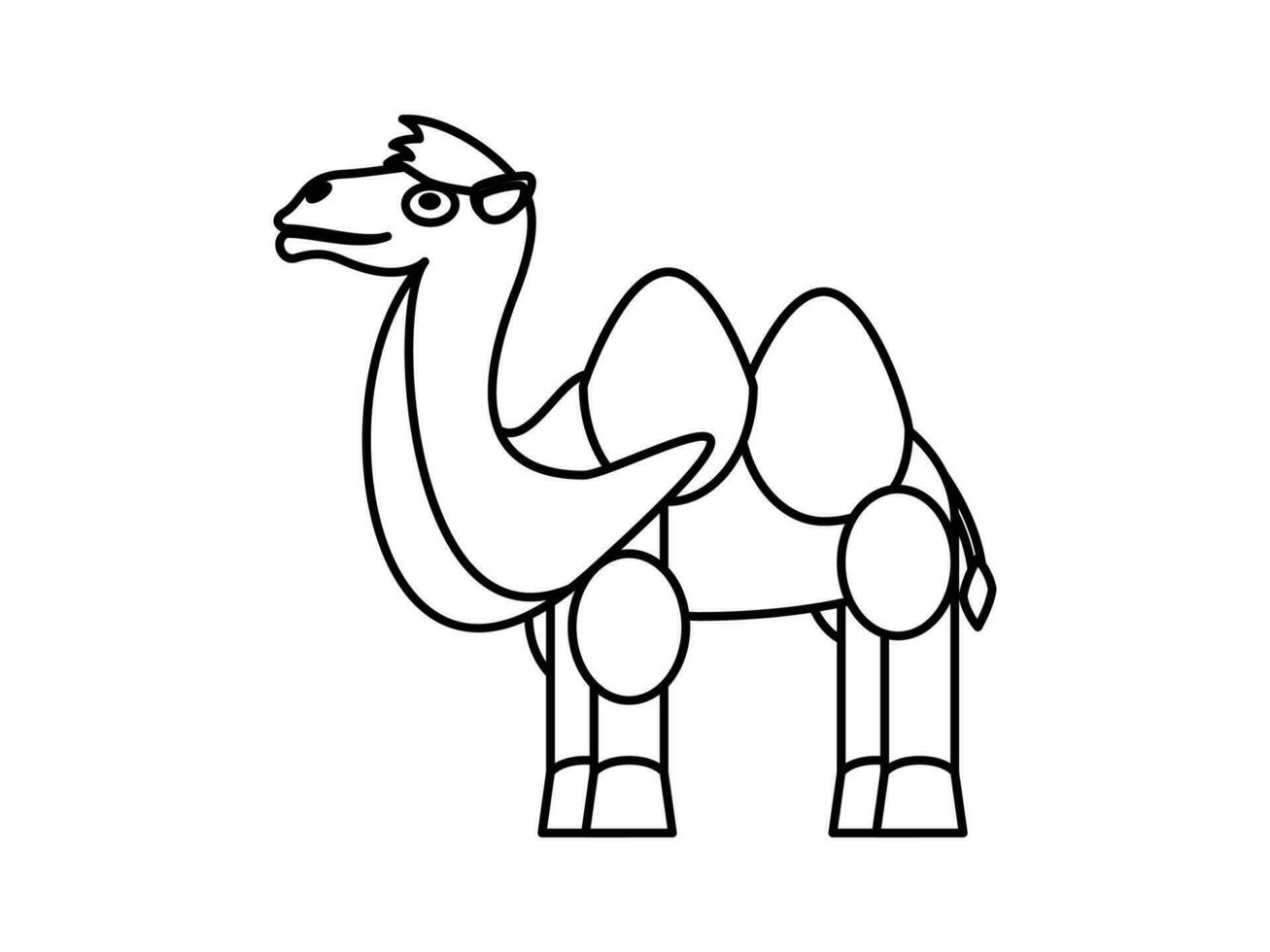 kamel hand teckning färg sida vektor illustration