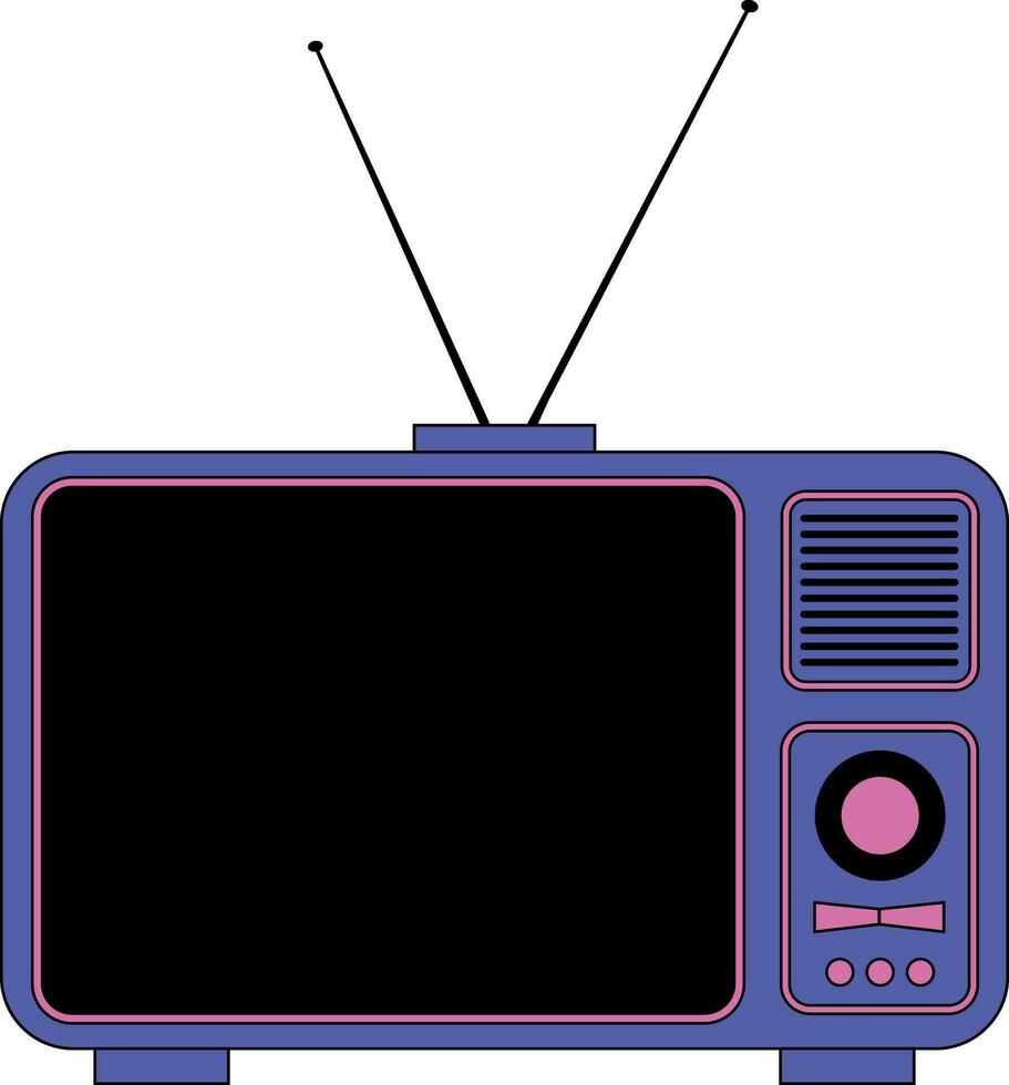 retro Fernsehen Symbol Bild Vektor Illustration Design. Blau und lila Farbe