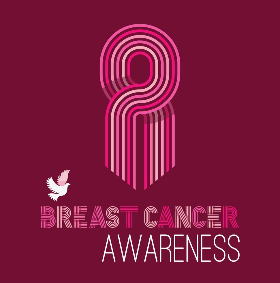 Brustkrebs-Aufklärungskampagne rosa Band aus Streifen. vektor