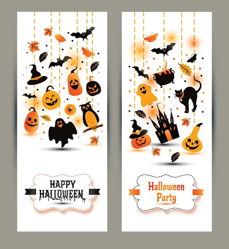 Halloween-Banner auf weißem Hintergrund. Einladung zum Abend p vektor