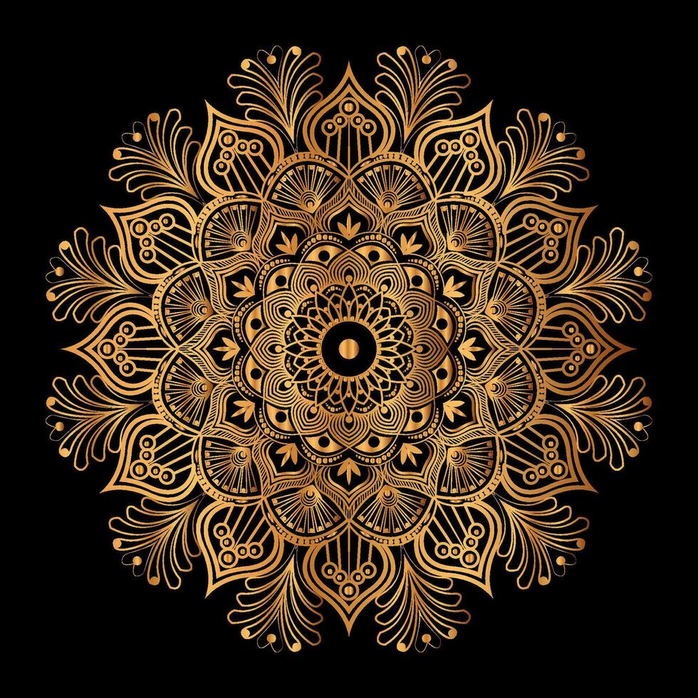 luxuriöses goldenes Mandala-Design vektor