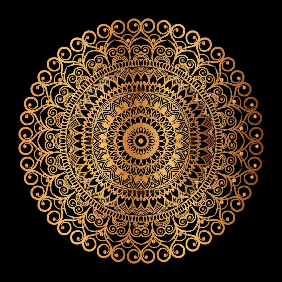 luxuriöses goldenes Mandala-Design vektor