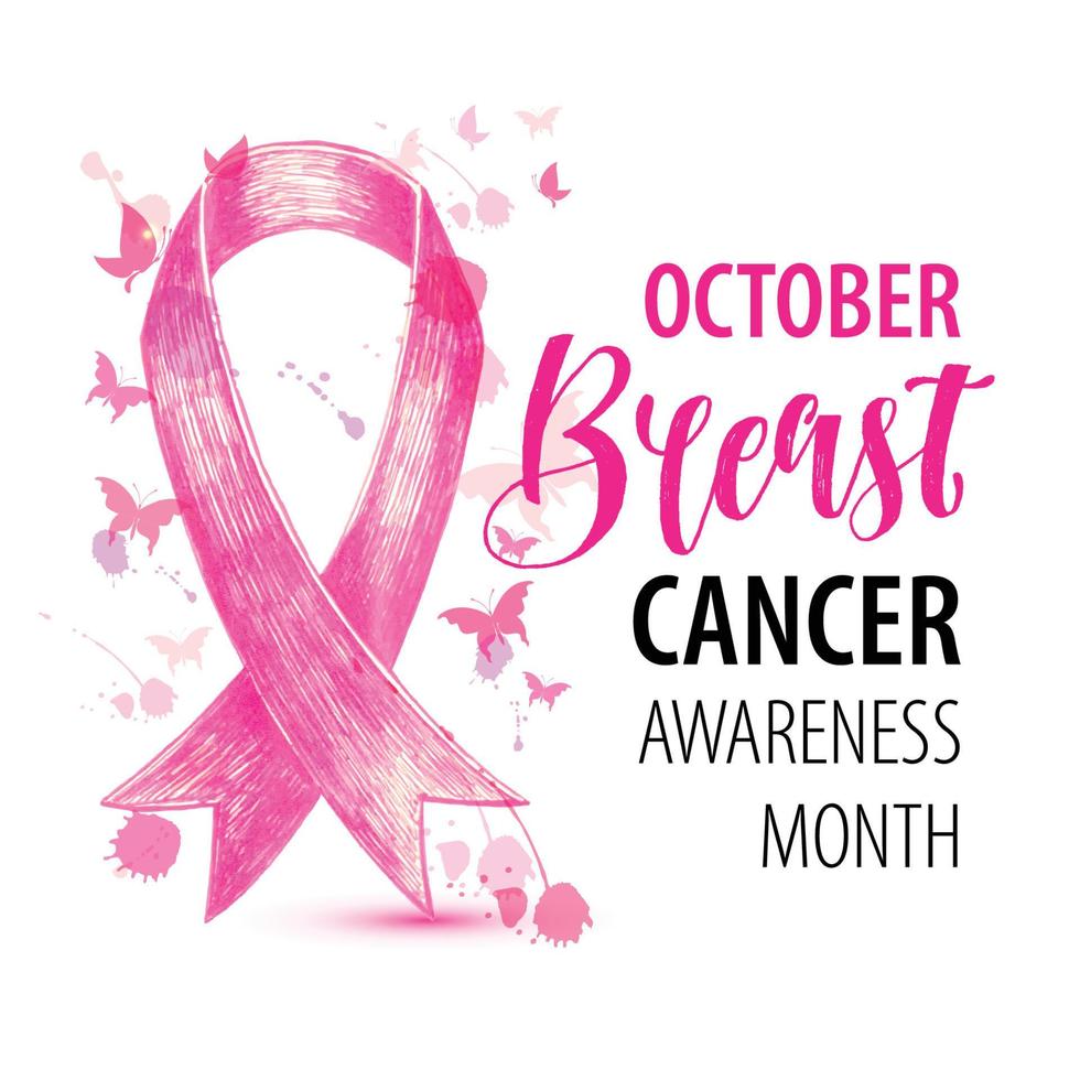 Brustkrebs-Banner. Oktober Bewusstseinsmonat. vektor