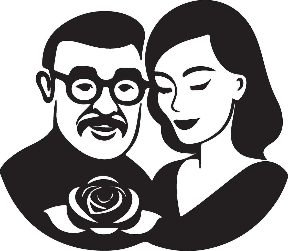 Papa und Mama Vektor Symbol Illustration