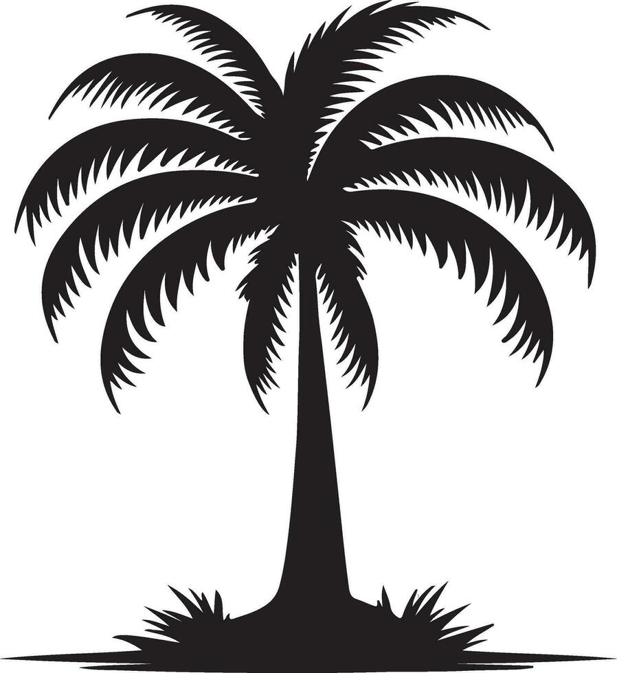 kokos träd silhuett vektor ikon illustration