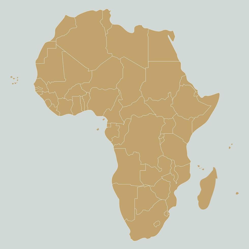 politisch leer Afrika Karte Vektor Illustration. editierbar und deutlich beschriftet Lagen.