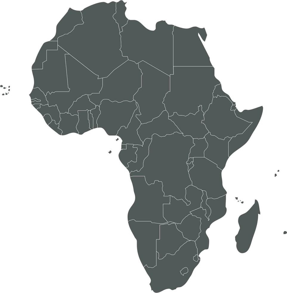 politisch leer Afrika Karte Vektor Illustration isoliert auf Weiß Hintergrund. editierbar und deutlich beschriftet Lagen.