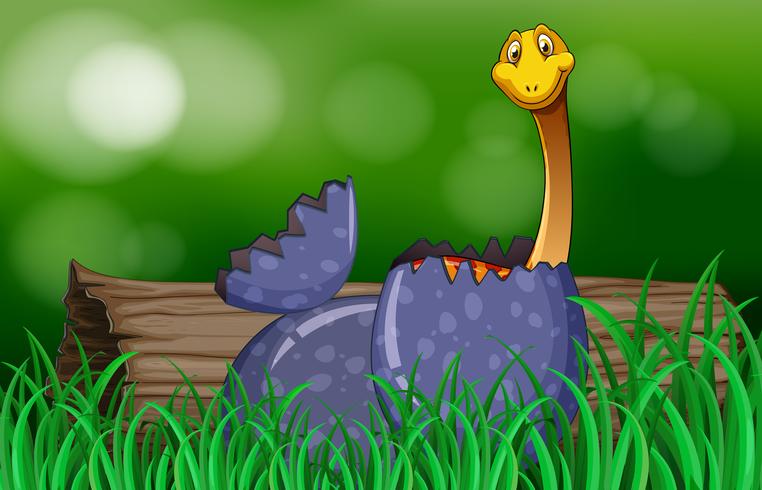Dinosaurier, der Ei im Park ausbrütet vektor