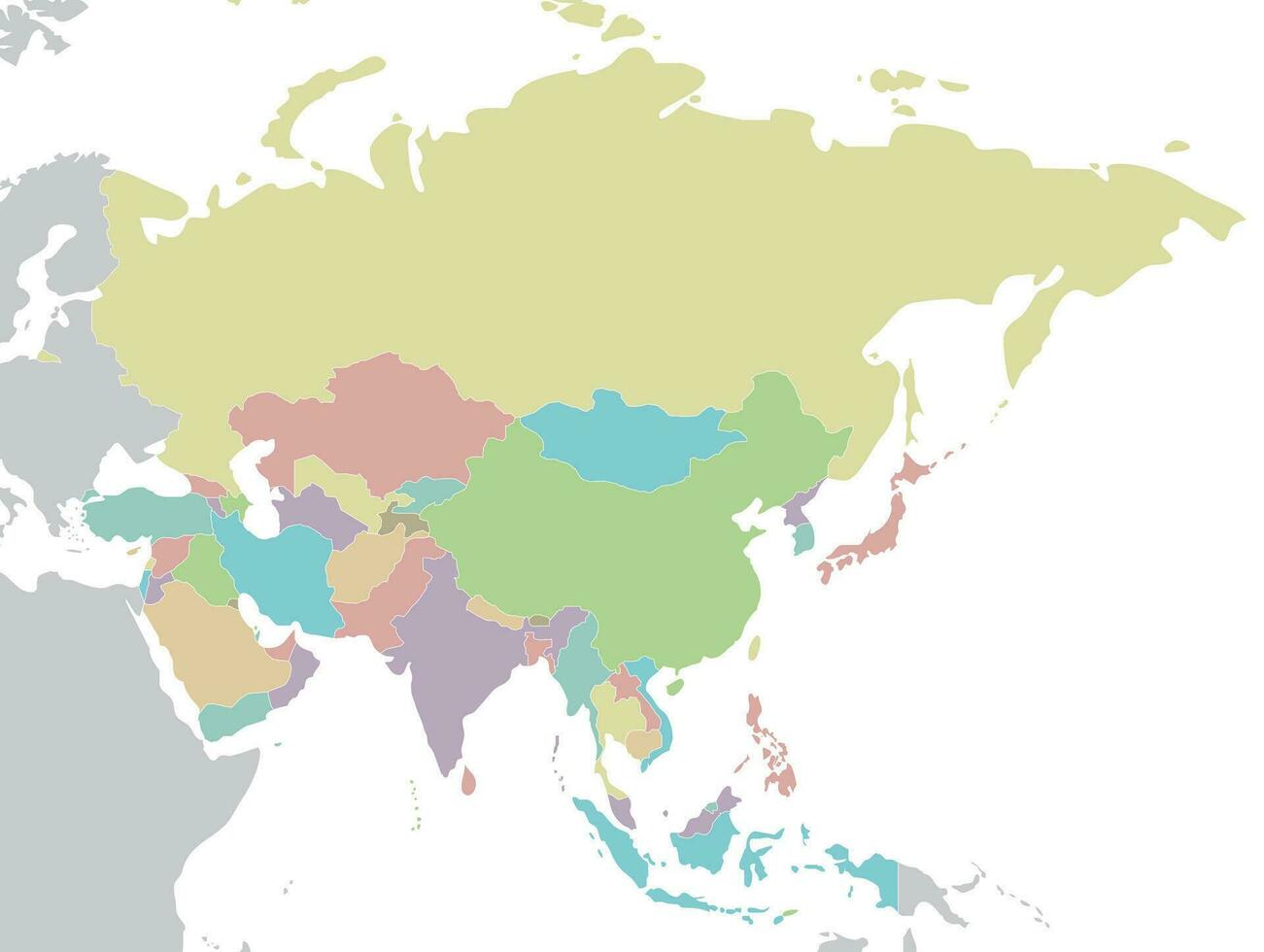 politisch leer Asien Karte Vektor Illustration isoliert auf Weiß Hintergrund. editierbar und deutlich beschriftet Lagen.