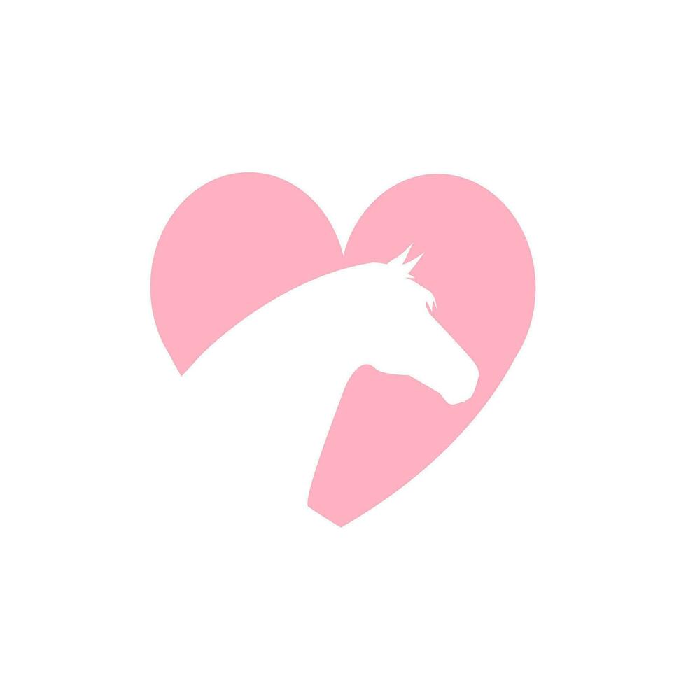 vektor hjärta med häst huvud