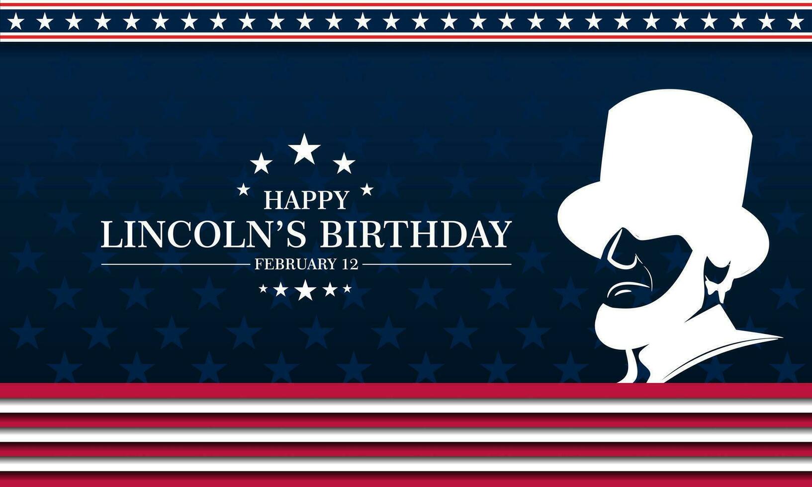 glücklich Lincolns Geburtstag Februar 12 Hintergrund Vektor Illustration