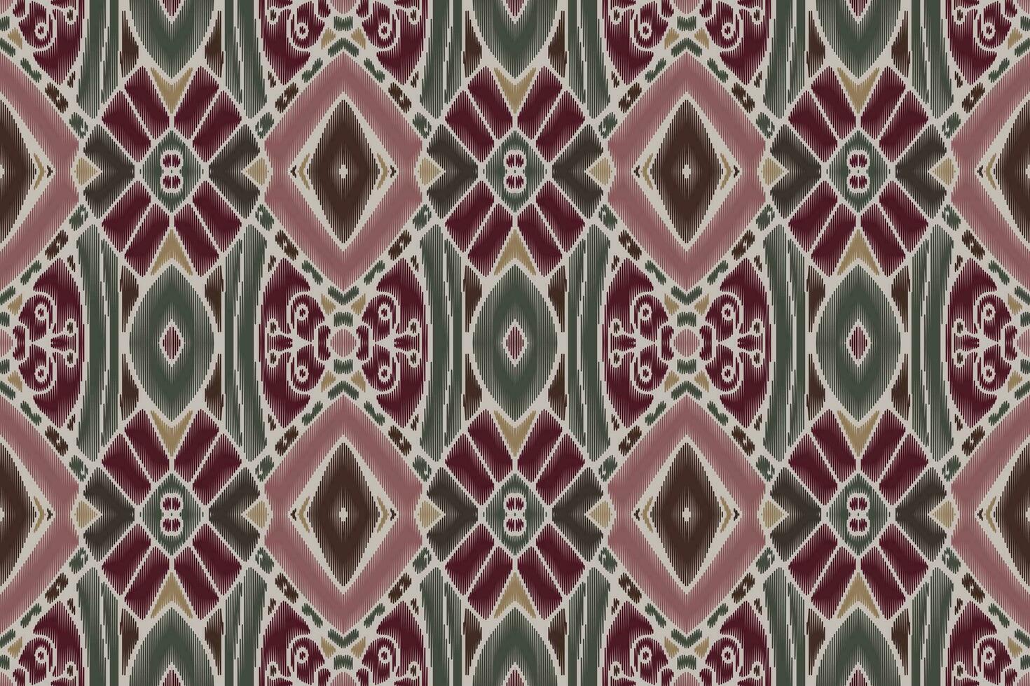 ikat blommig paisley broderi på vit bakgrund.geometrisk etnisk orientalisk mönster traditionell.aztec stil abstrakt vektor illustration.design för textur, tyg, kläder, inslagning, dekoration, sarong.