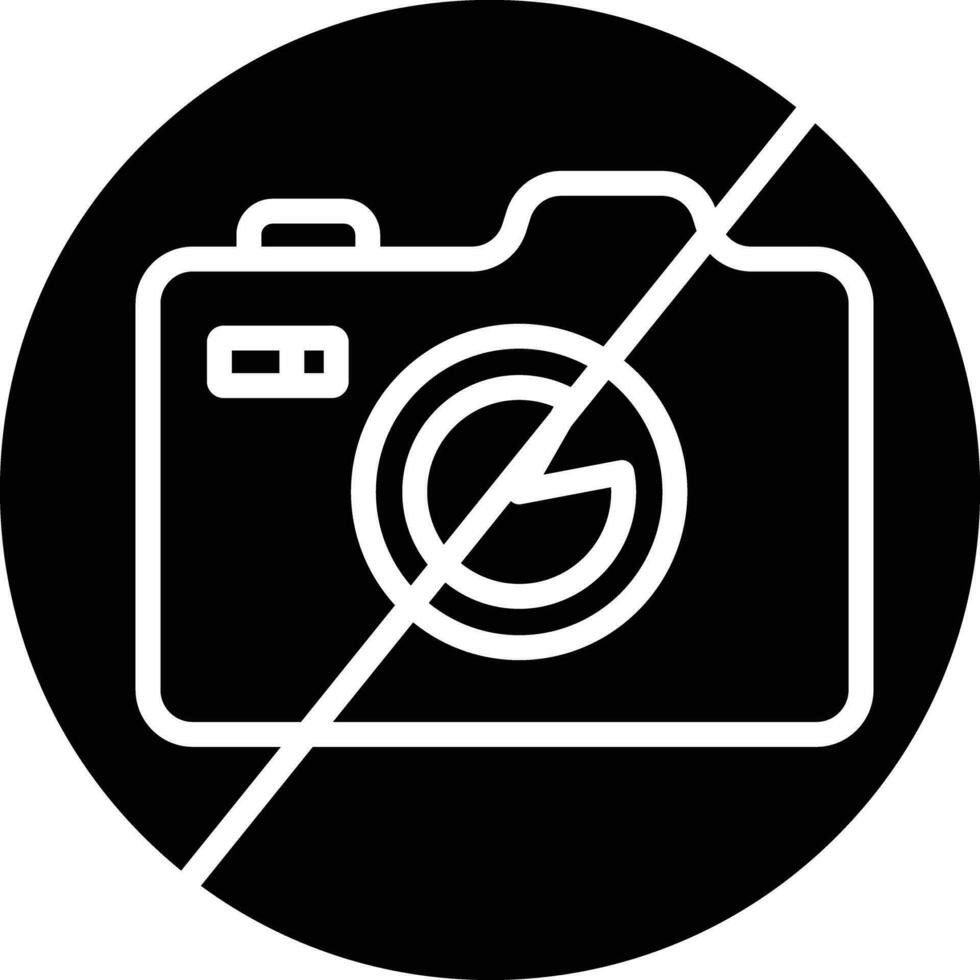 Nein Fotografie solide und Glyphe Vektor Illustration