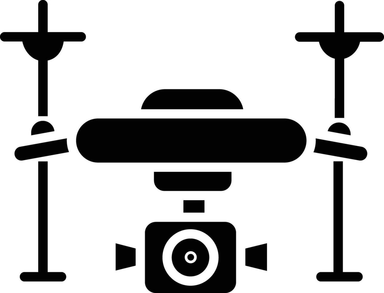 Drönare kamera fast och glyf vektor illustration