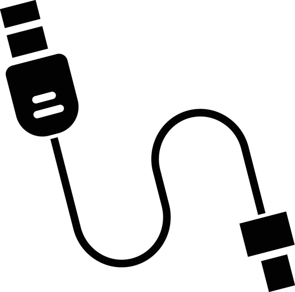 uSB kabel- fast och glyf vektor illustration