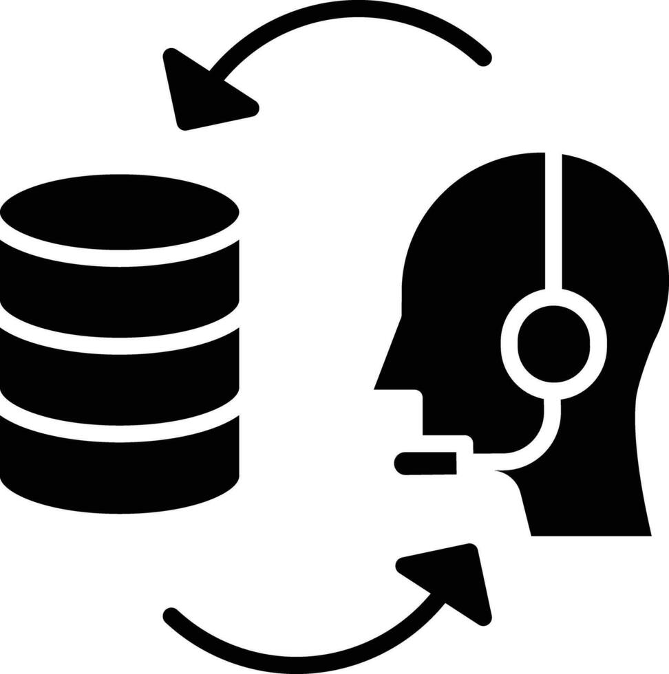 Server Kunde Pflege solide und Glyphe Vektor Illustration