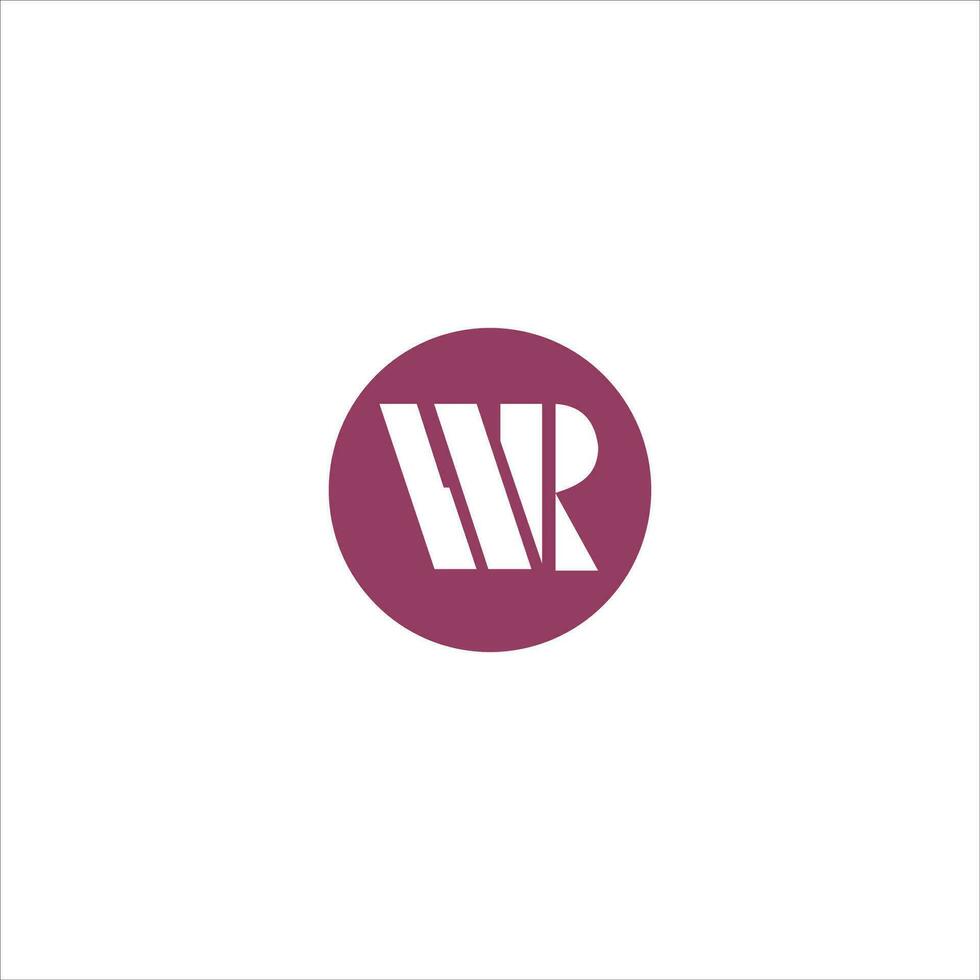 första brev wr logotyp eller rw logotyp vektor design mall
