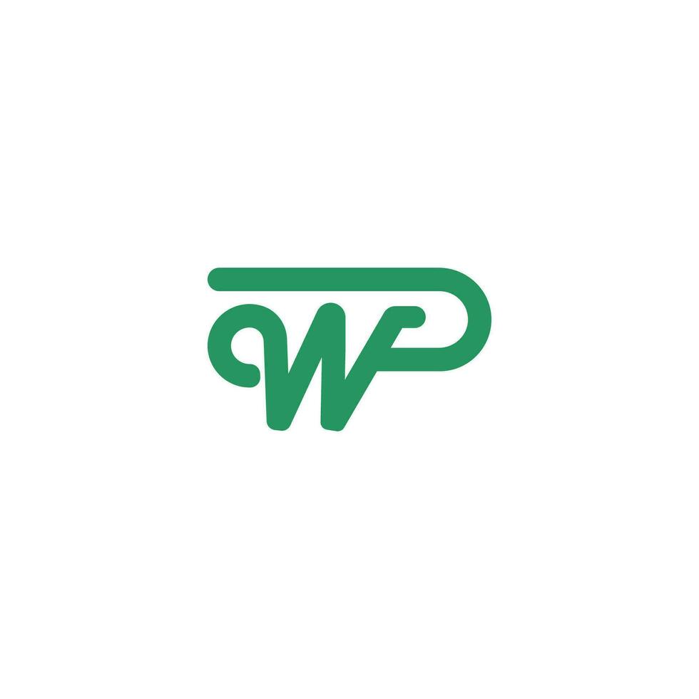 första brev pw logotyp eller wp logotyp vektor design mall