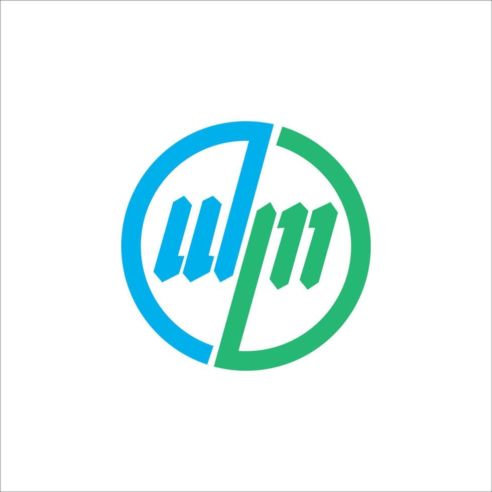 första brev wm logotyp eller mw logotyp vektor design mall