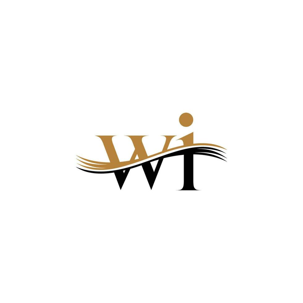 alfabetet bokstäver initialer monogram logotyp iw, wi, w och i vektor