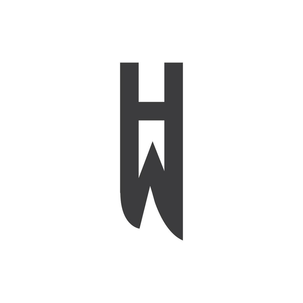 första brev wh logotyp eller H w logotyp vektor design mall