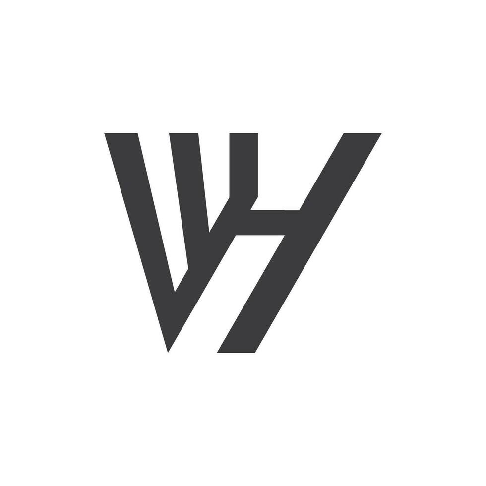 första brev wh logotyp eller H w logotyp vektor design mall