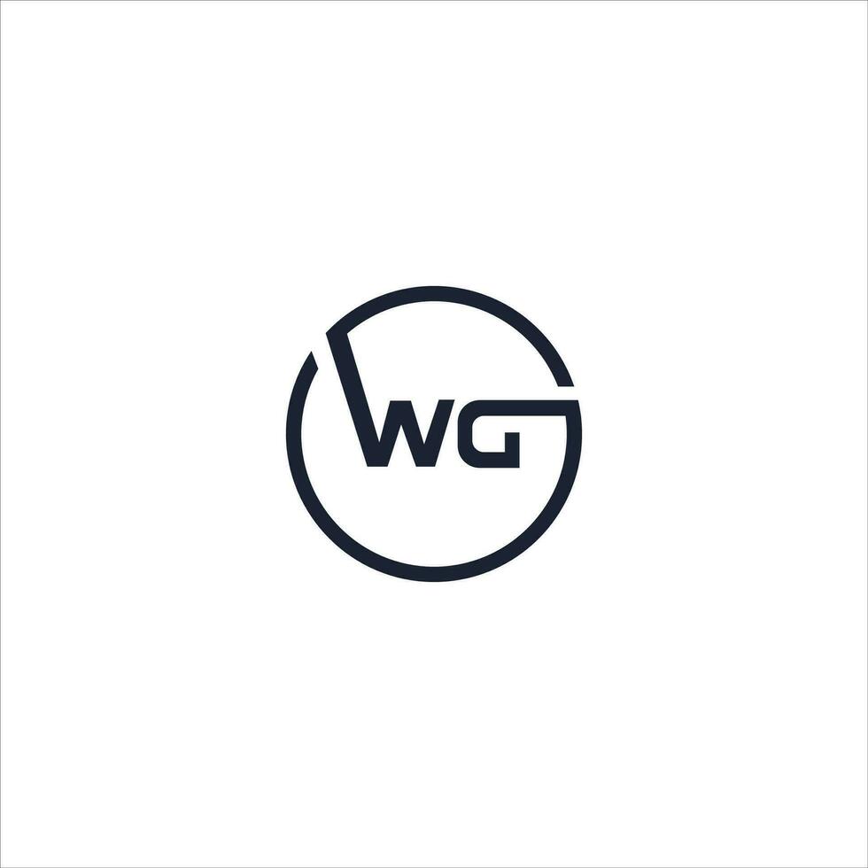 första brev wg logotyp eller gw logotyp vektor design mall