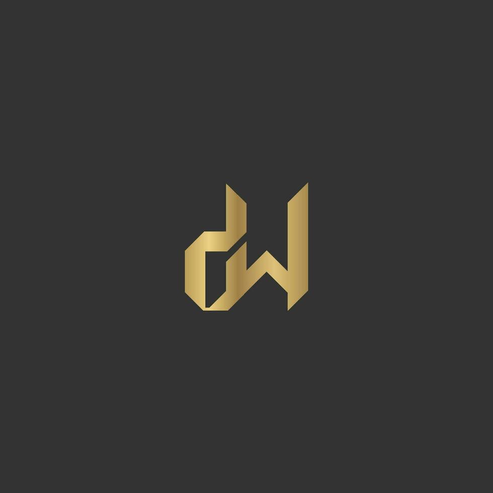 alfabet initialer logotyp dw, wd, d och w vektor