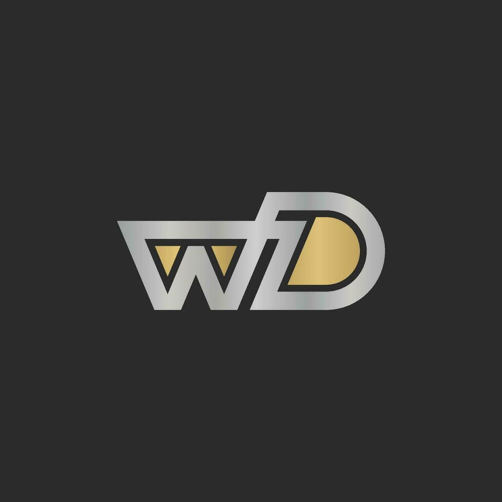 alfabet initialer logotyp dw, wd, d och w vektor