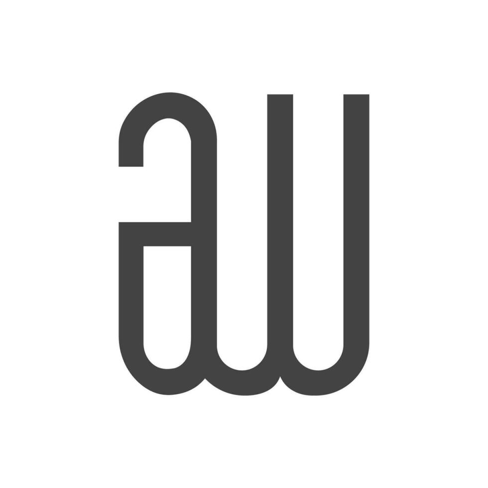 alfabetet bokstäver initialer monogram logotyp aw, wa, w och a vektor