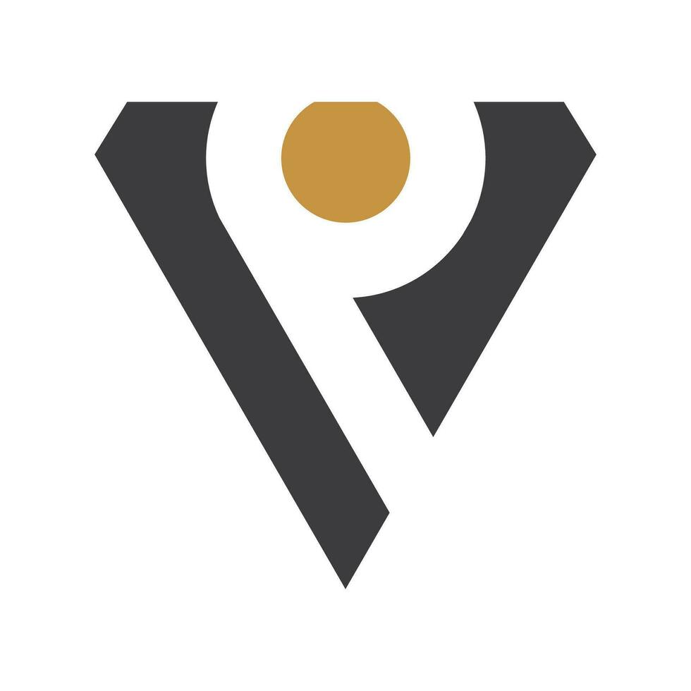 första brev vp logotyp eller pv logotyp vektor design mall