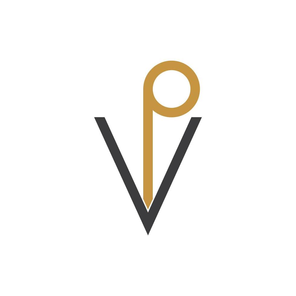 Initiale Brief vp Logo oder pv Logo Vektor Design Vorlage