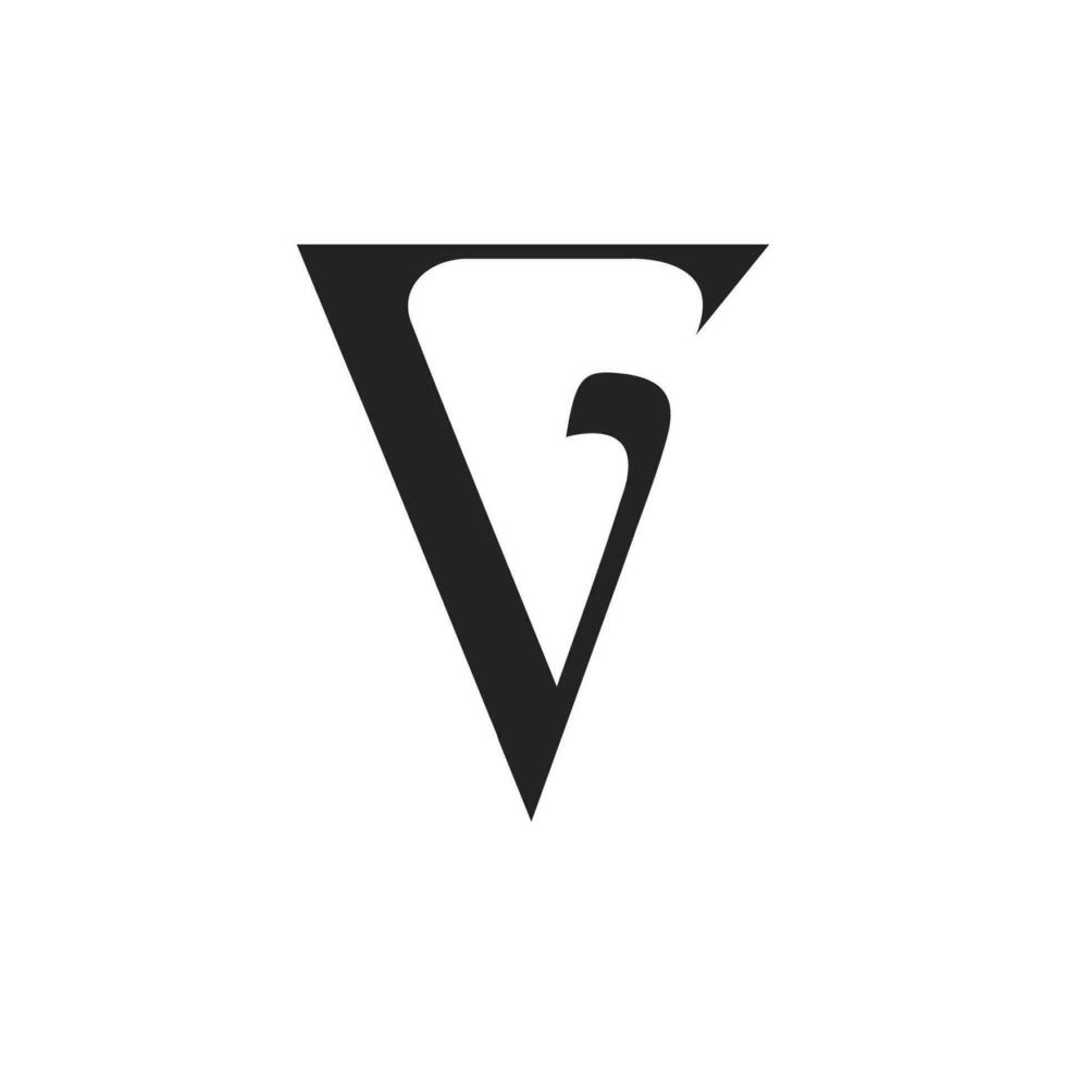 första brev vg logotyp eller gv logotyp vektor design mall