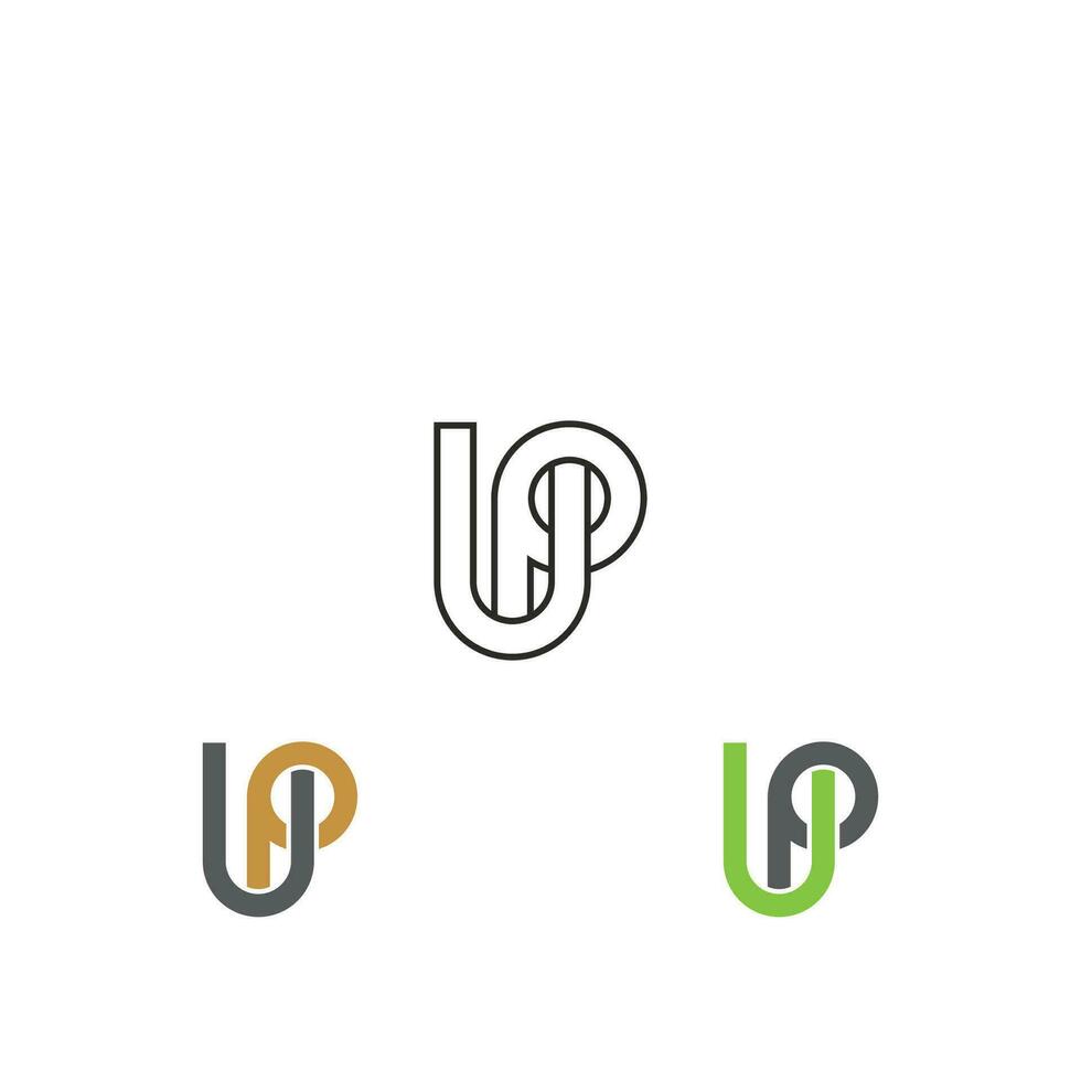 pu, upp, p och u abstrakt första monogram brev alfabet logotyp design vektor