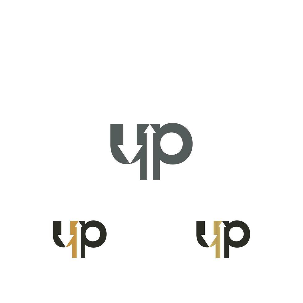 pu, upp, p och u abstrakt första monogram brev alfabet logotyp design vektor