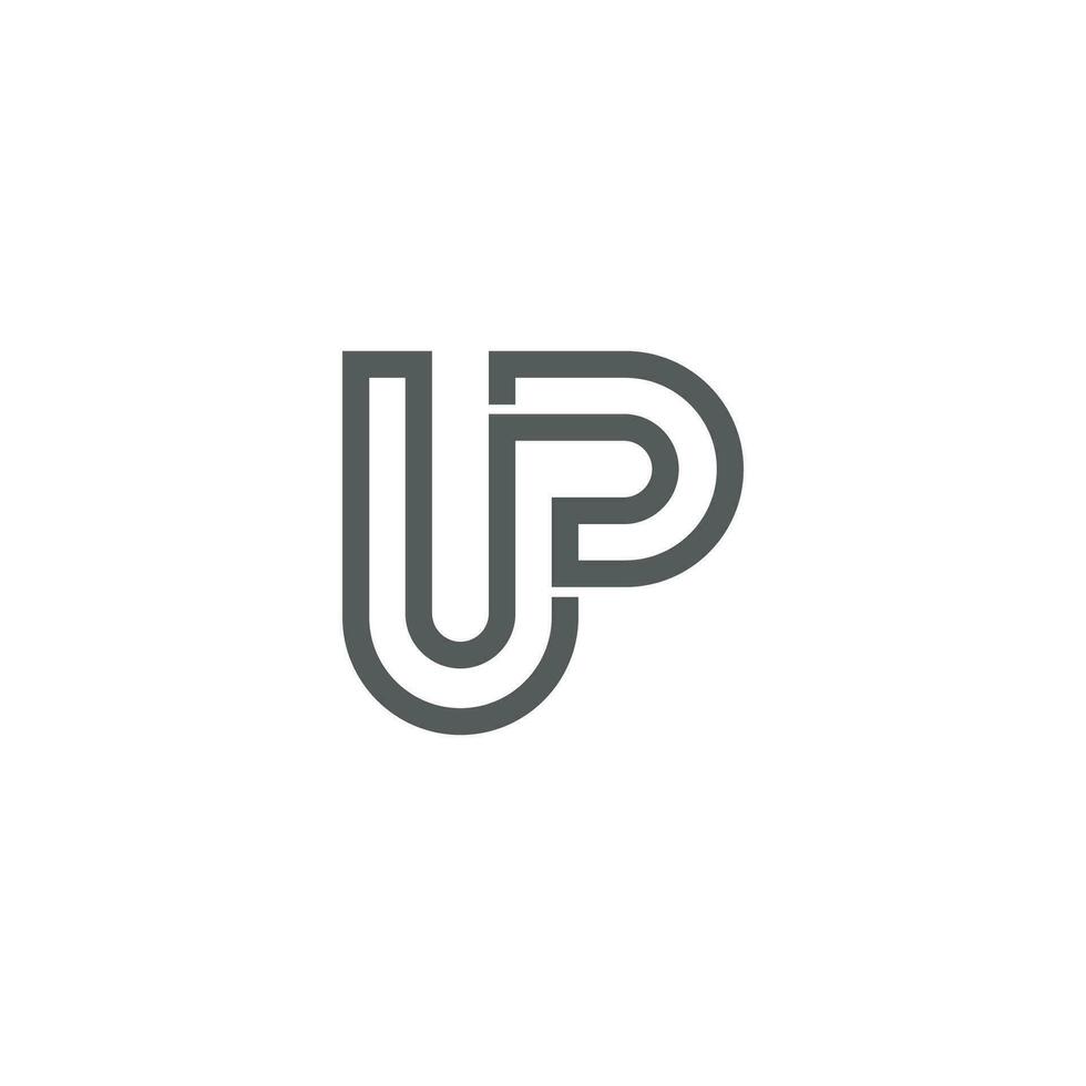 pu, upp, p och u abstrakt första monogram brev alfabet logotyp design vektor