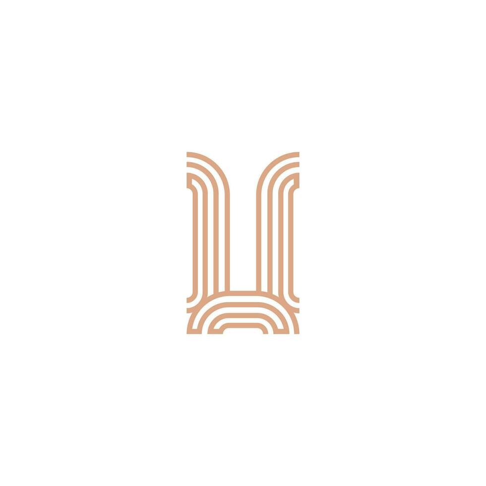 alfabet brev initialer monogram logotyp U u, u vektor