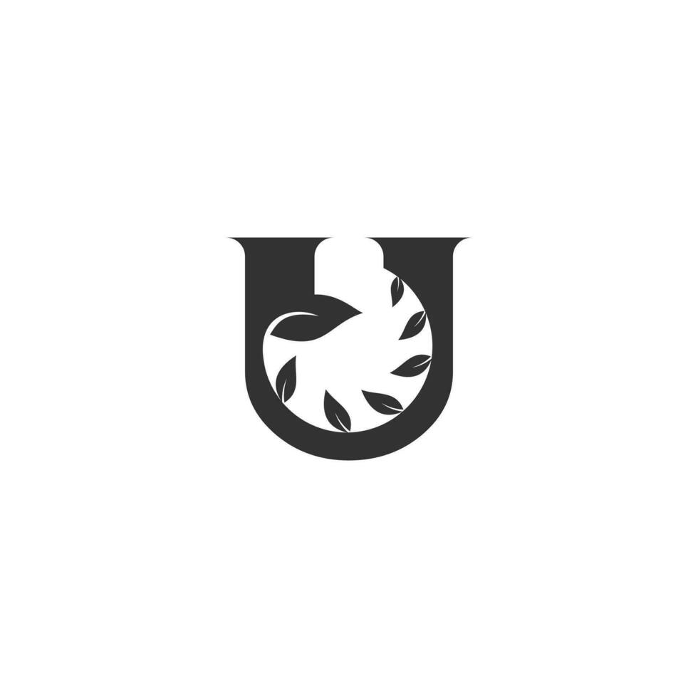 alfabet brev initialer monogram logotyp U u, u vektor