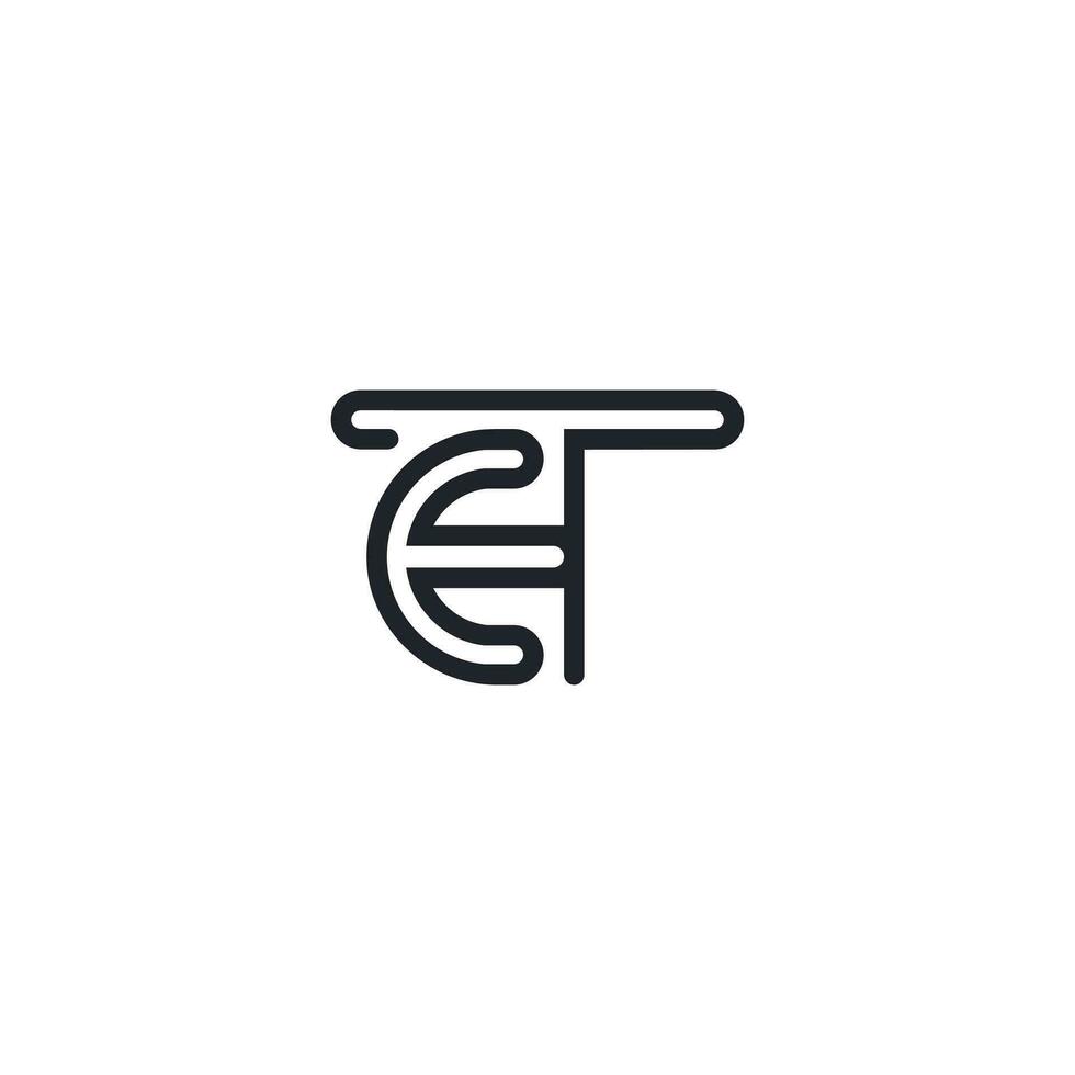 et, te, e och t abstrakt första monogram brev alfabet logotyp design vektor