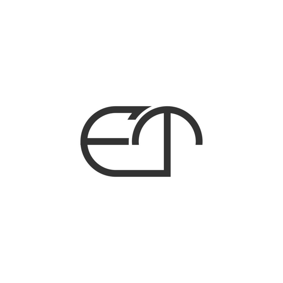 et, te, e och t abstrakt första monogram brev alfabet logotyp design vektor