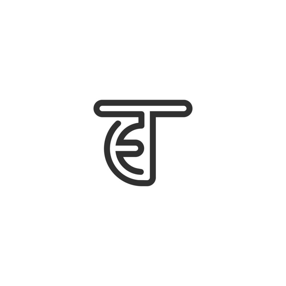 et, te, e och t abstrakt första monogram brev alfabet logotyp design vektor