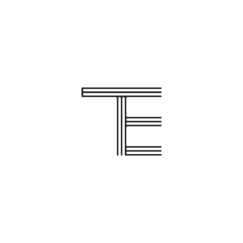 et, te, e och t abstrakt första monogram brev alfabet logotyp design vektor