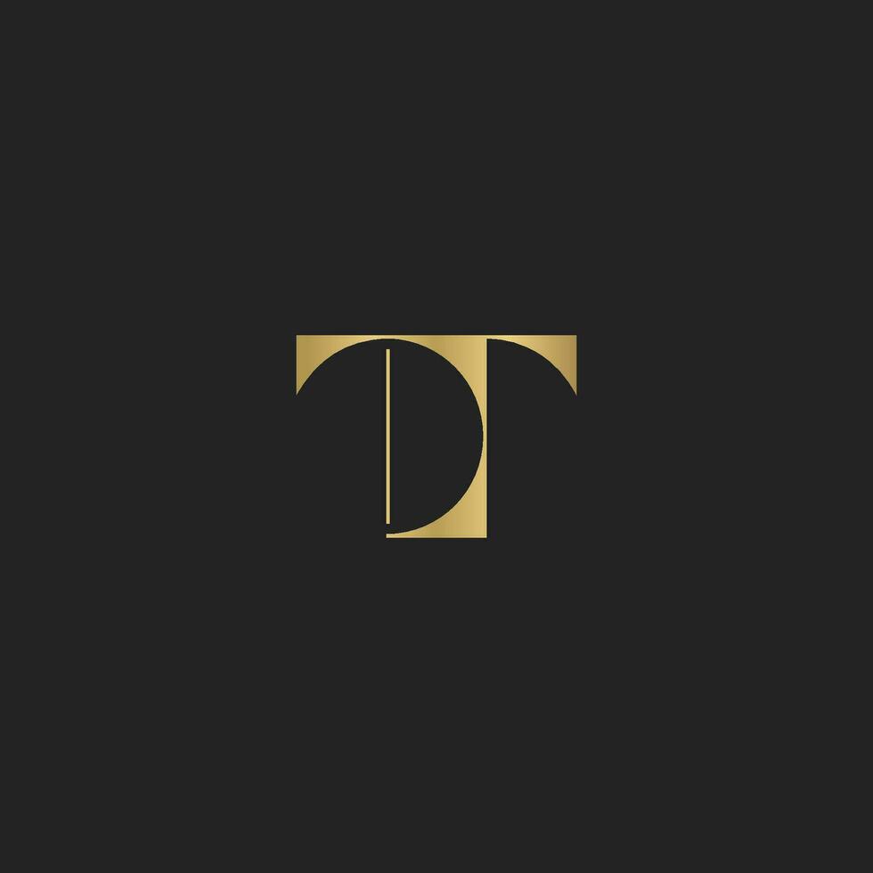 alfabet initialer logotyp td, dt, t och d vektor