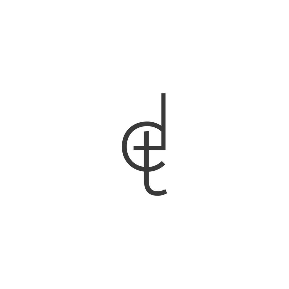 alfabet initialer logotyp td, dt, t och d vektor