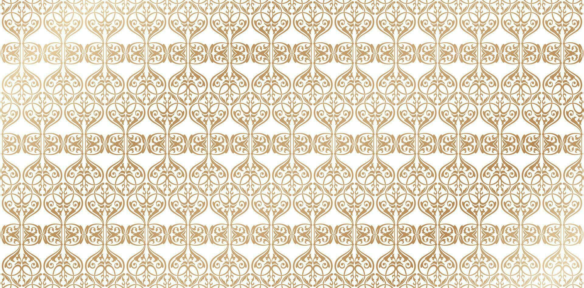 Muster von Gold Ornament auf isoliert Weiß Hintergrund Vektor Illustration zum Textil- Mauer Papiere, Bücher Abdeckung, Digital Schnittstellen, druckt Vorlagen Material Karten Einladung, Verpackung Papiere