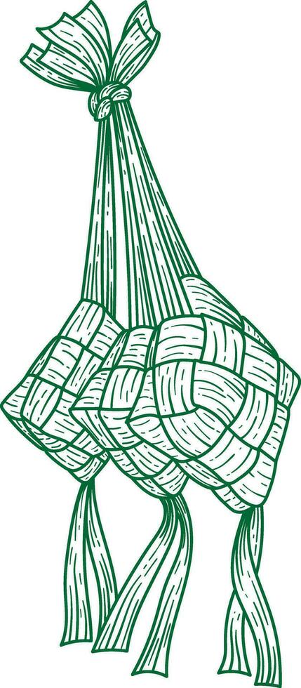 Ketupat auch bekannt traditionell Essen von Indonesien vektor