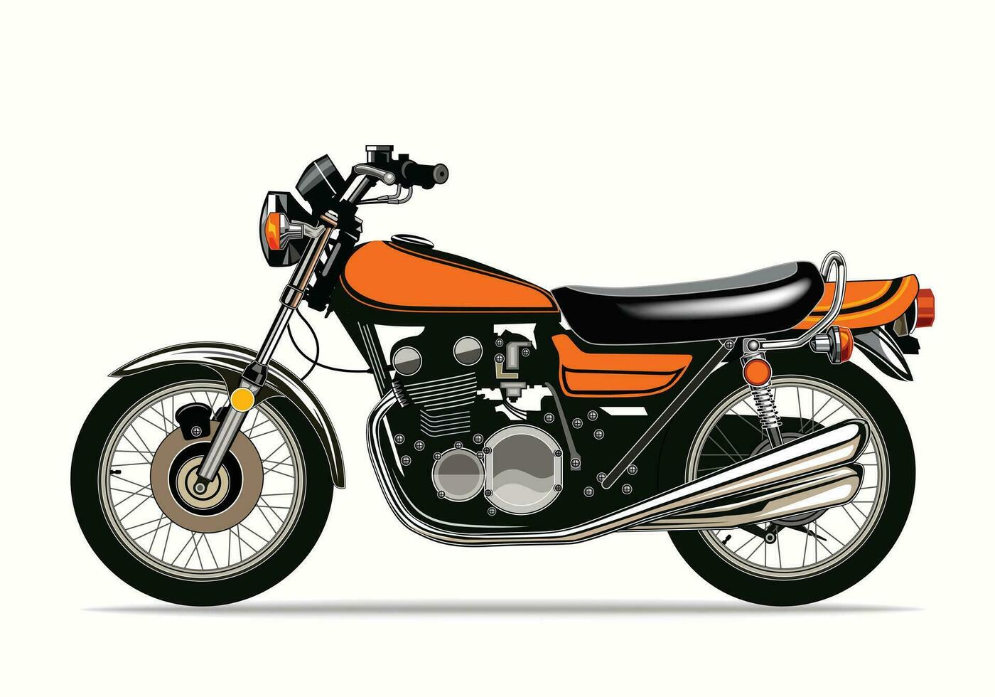 motorcykel orange vektor illustration med isolerat på vit bakgrund lämplig för bakgrund design.