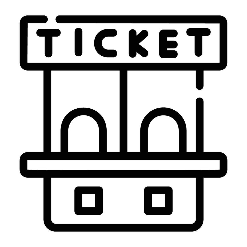 Fahrkarte Fenster Linie Symbol Hintergrund Weiß vektor