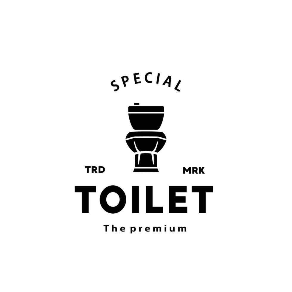 Toilette Hipster Silhouette Logo Schüssel Sanitärartikel Vektor Badezimmer. Bidet Toilette Linie Symbol Innere