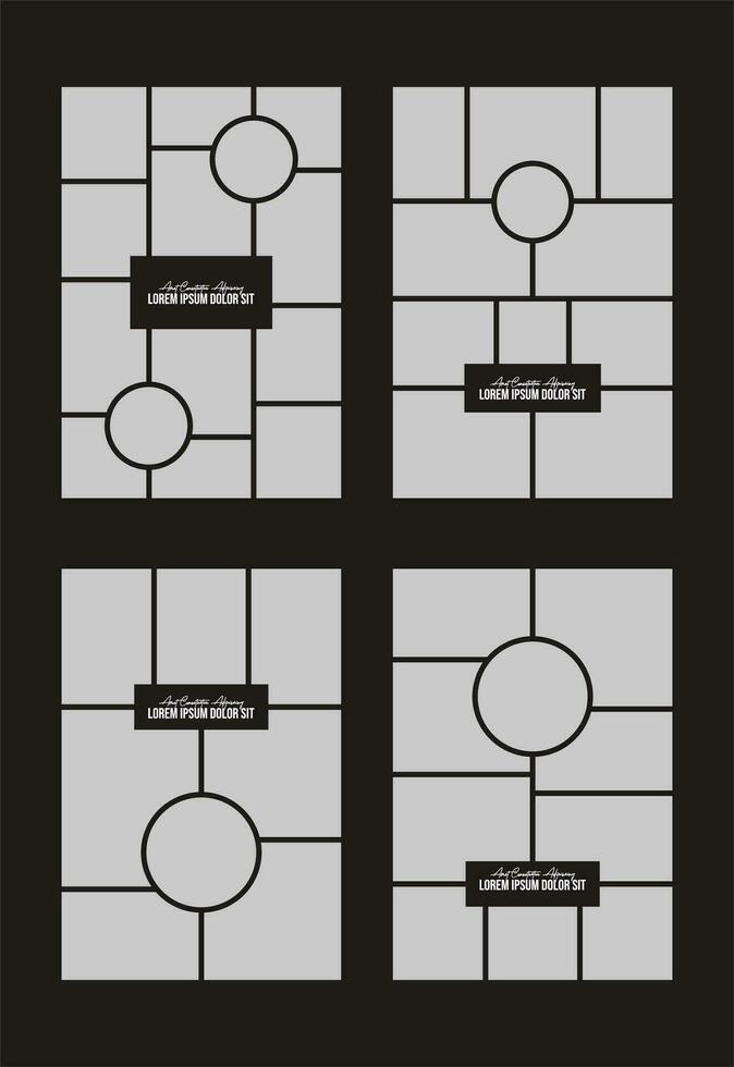 Bilder oder Fotos Rahmen Collage. Comic-Seitenraster-Layout abstrakte Fotorahmen und digitale Fotowandvorlage vektor